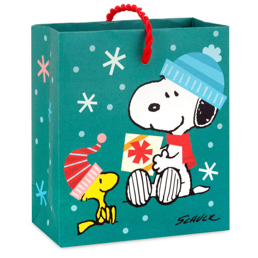 4.6" Peanuts® Snoopy and Woodstock Christmas Gift Card Holder Mini Bag, 