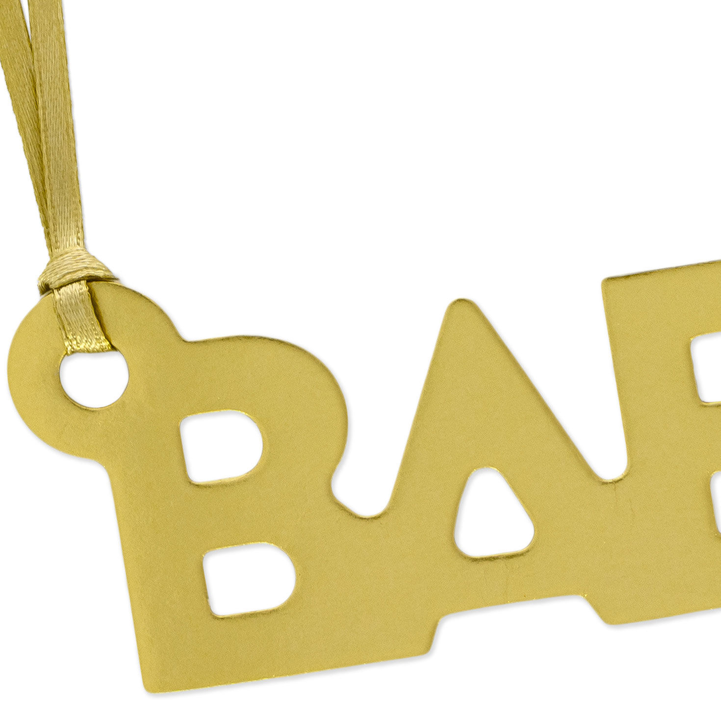 Baby Die-Cut Gold Gift Trim With Ribbon Hanger upclose view image number 4