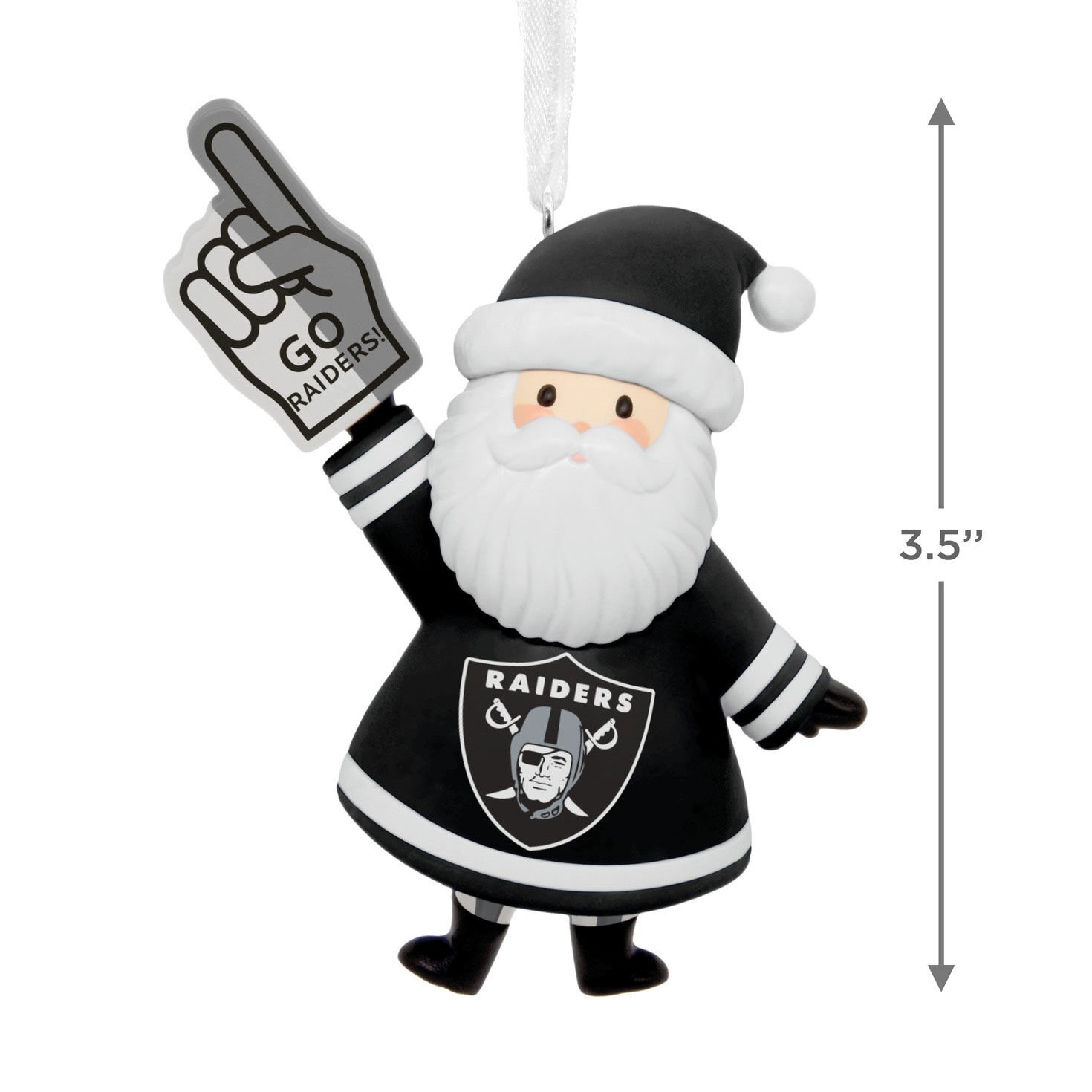 Las Vegas Raiders Santa Fan Christmas Ornament measurement image number 3