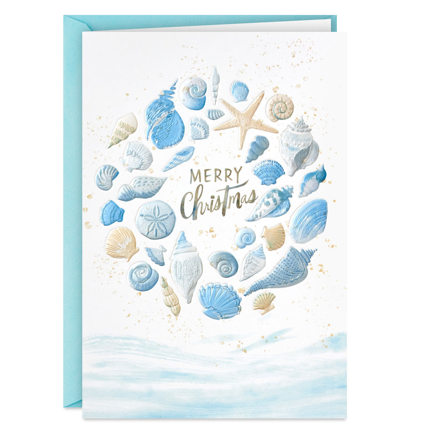 Seashell Wreath Boxed Christmas Cards, Pack of 16, , large image number 2