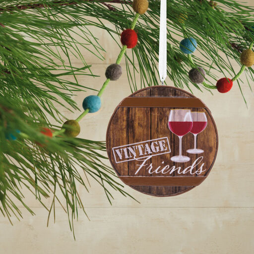 Vintage Friends Wine Cask Hallmark Ornament, 