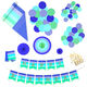 Color Pop Party Decor Kit, Cool Ombré Stripe