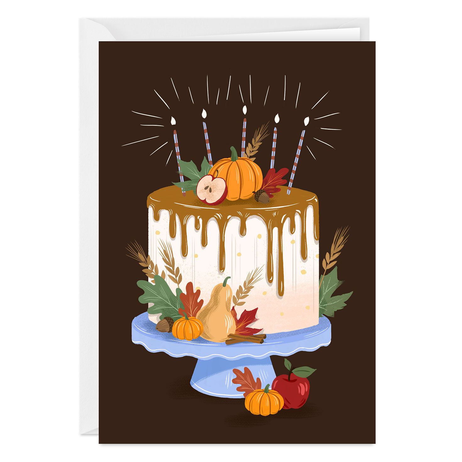 Fall Cake Custom Birthday Card