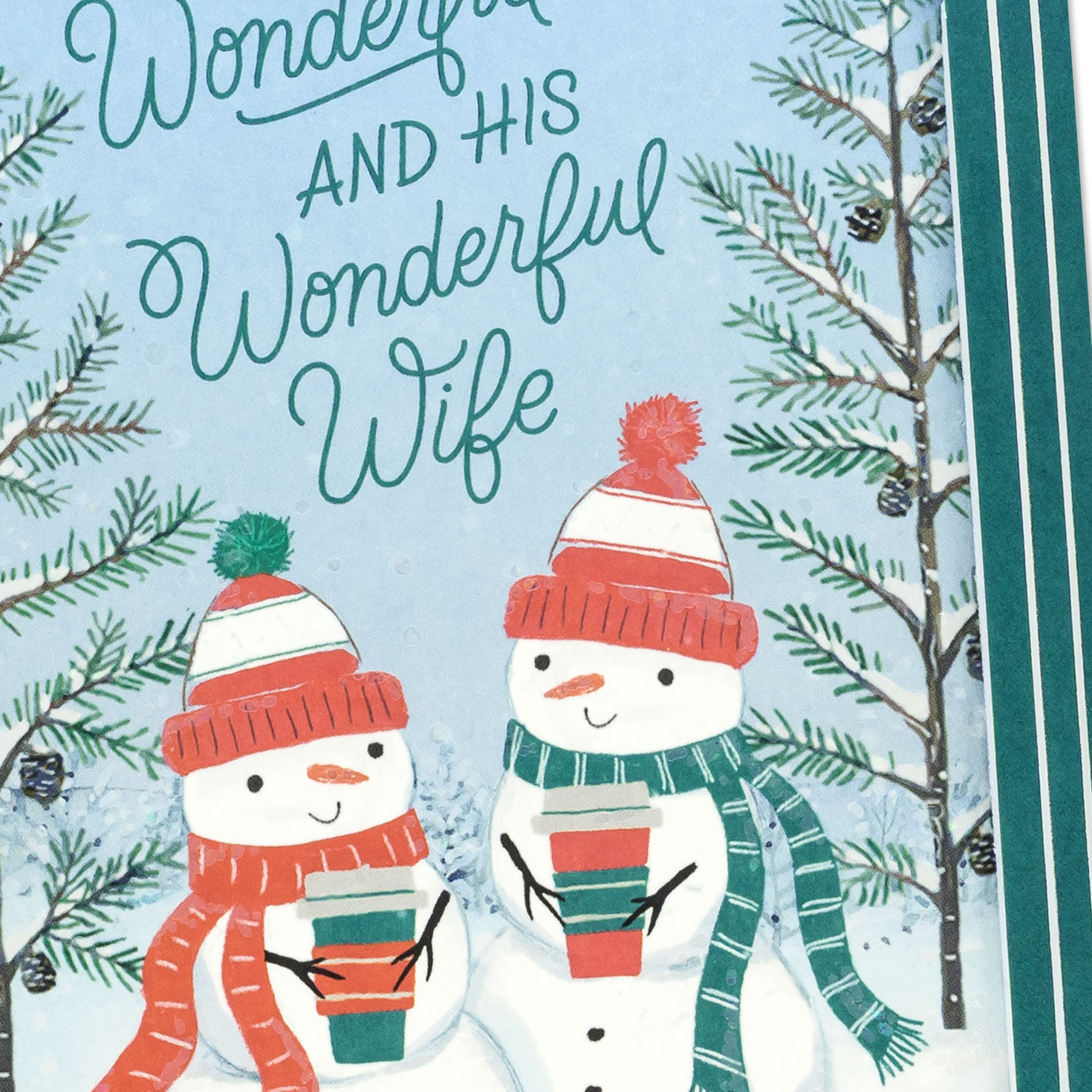Snowmen Coffee Christmas Card for Son and His Wife Card Front Detail image number 5
