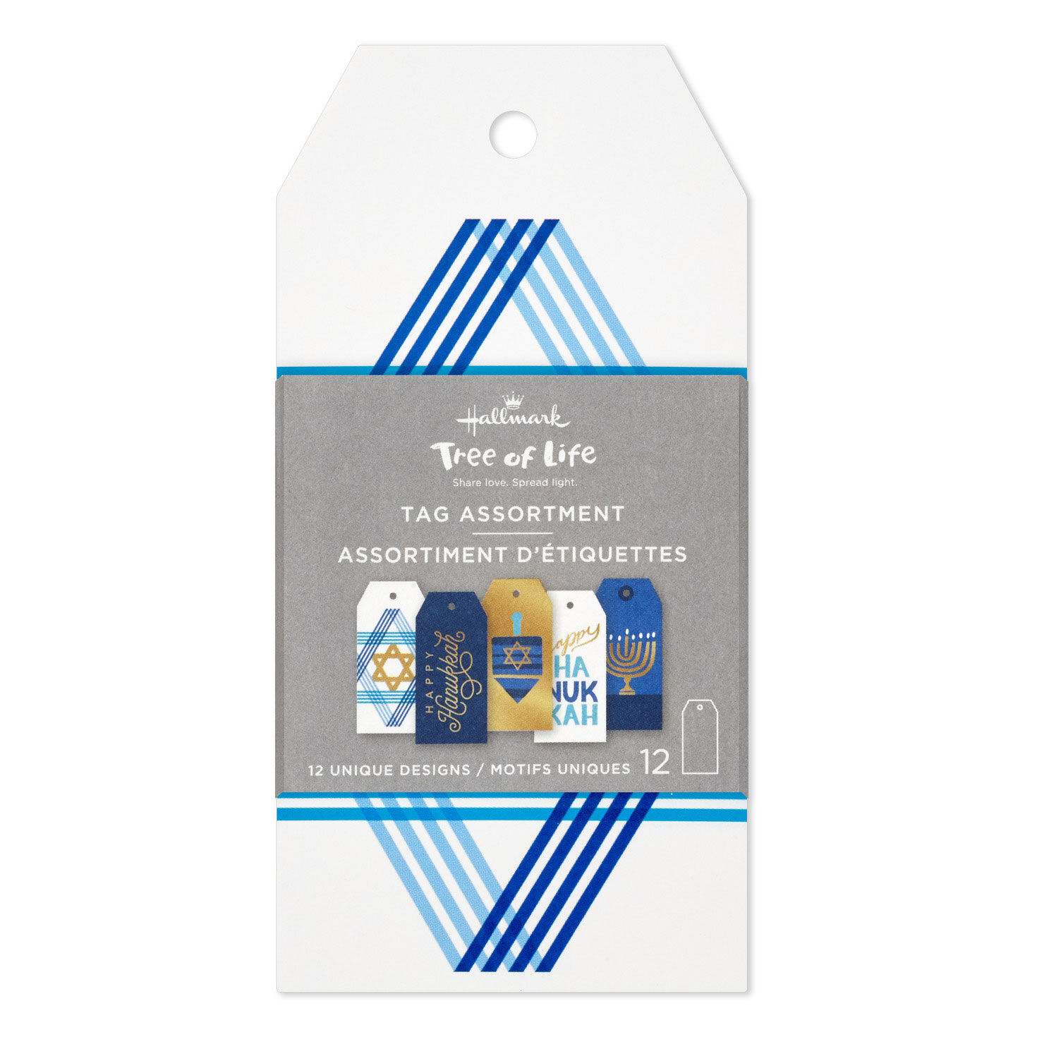 Happy Hanukkah 12-Pack Assorted Gift Tags package front image number 6