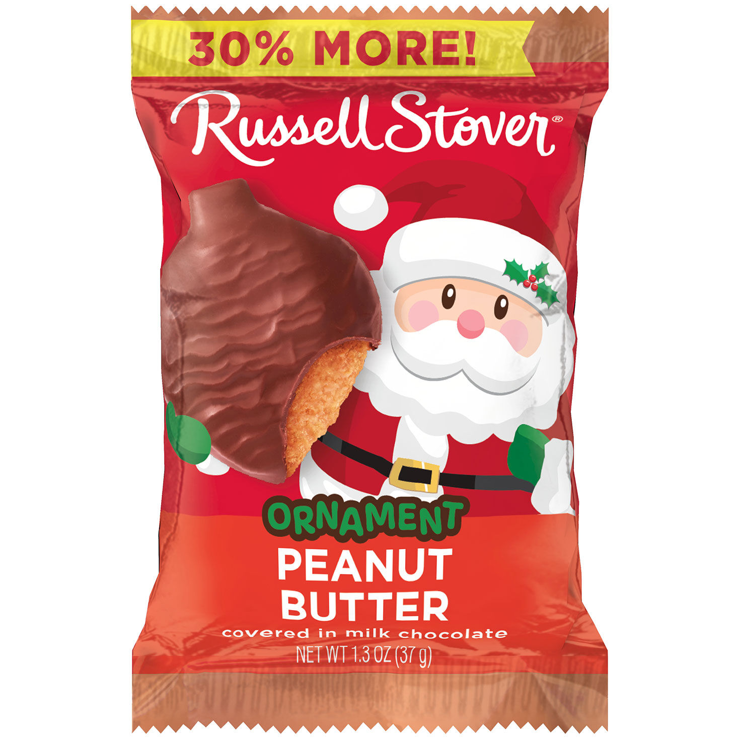 Russell Stover Milk Chocolate Peanut Butter Ornament, 1.3 oz.