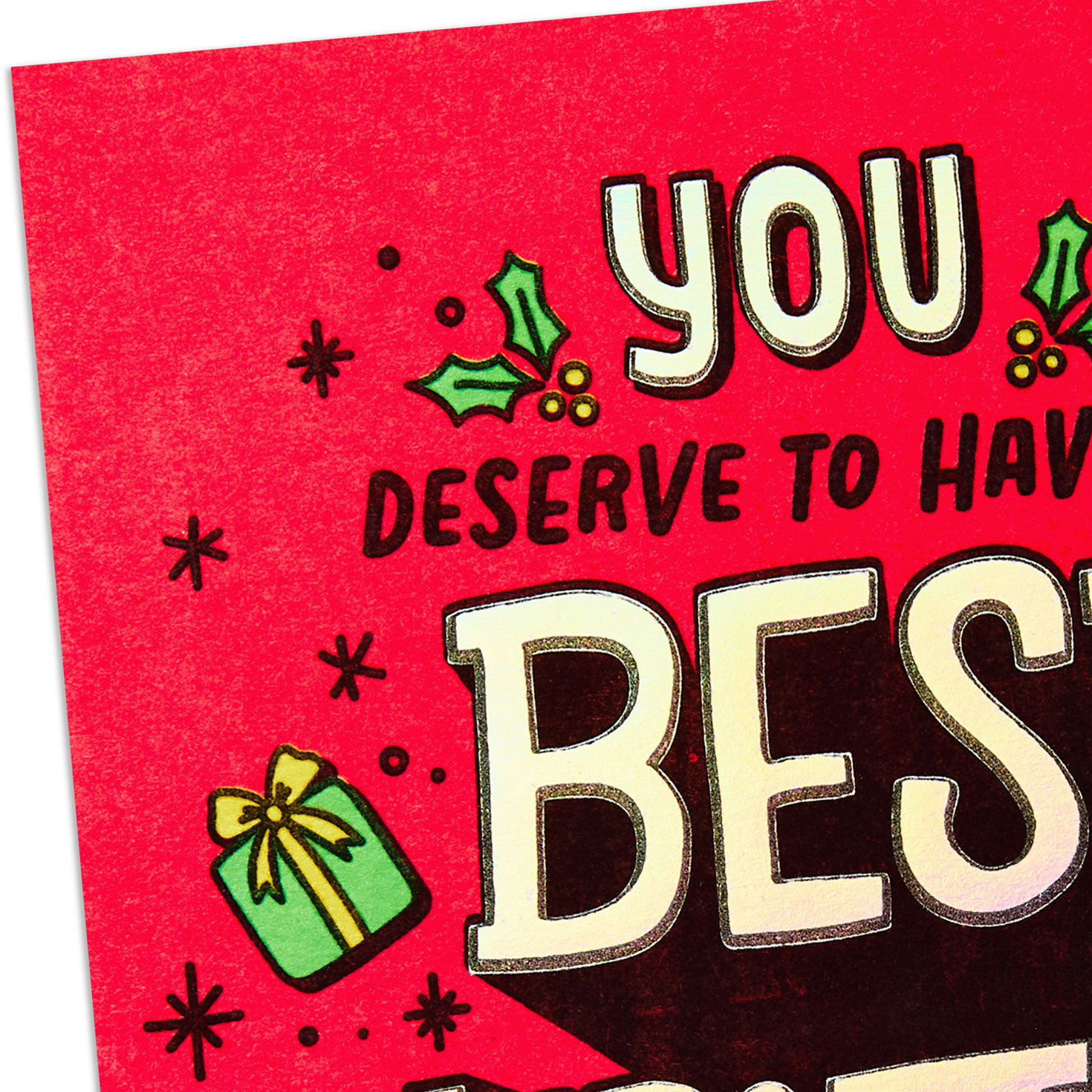 Red and Silver Gift Card Holder Christmas Card Card Front Detail image number 6