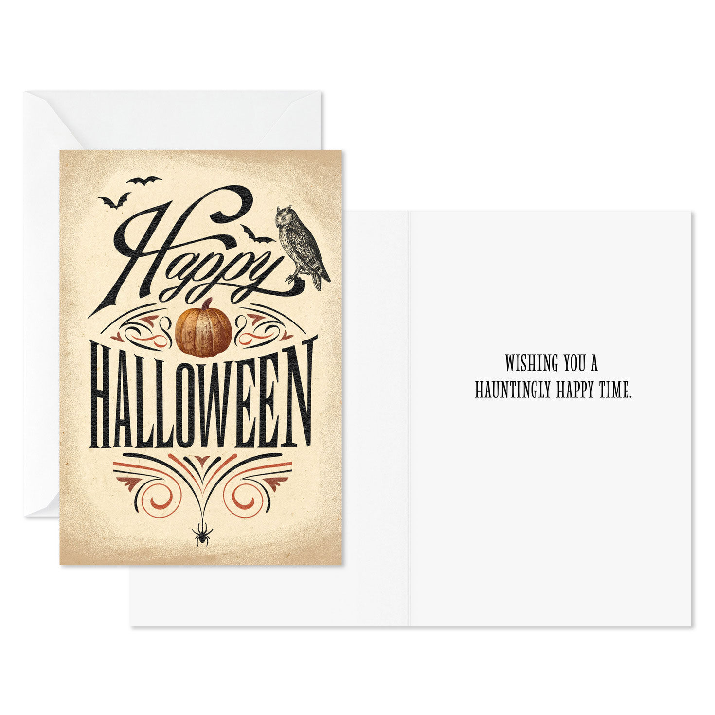 Vintage Weathered Sign Halloween Cards Pack Card Front with Sentiment image number 2