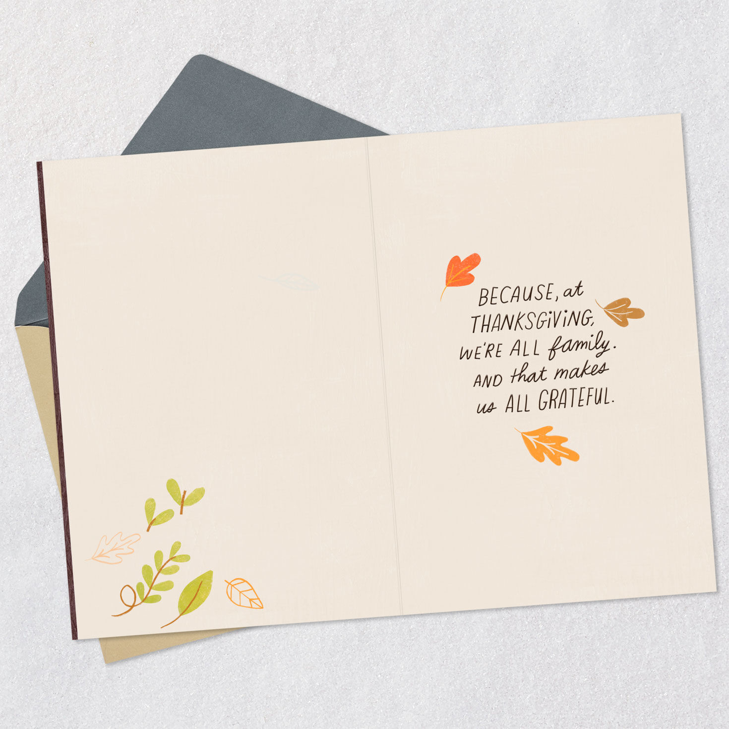 Autumn Table Thanksgiving Card for Family Open card with envelope image number 3