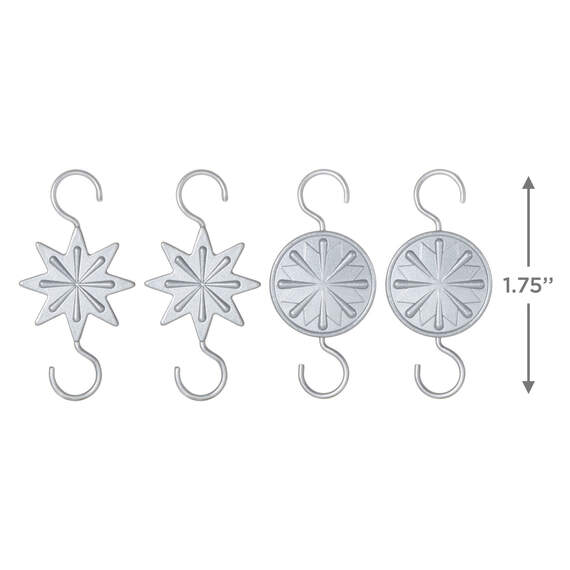 Mini Star Metal Ornament Hooks, Set of 4, , large image number 3