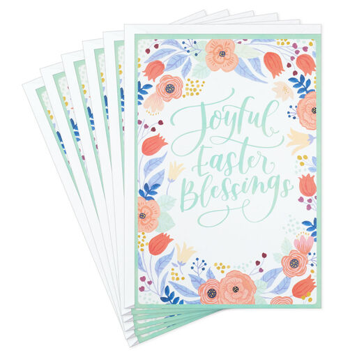 Pastel Flowers Easter Cards, Pack of 6, 