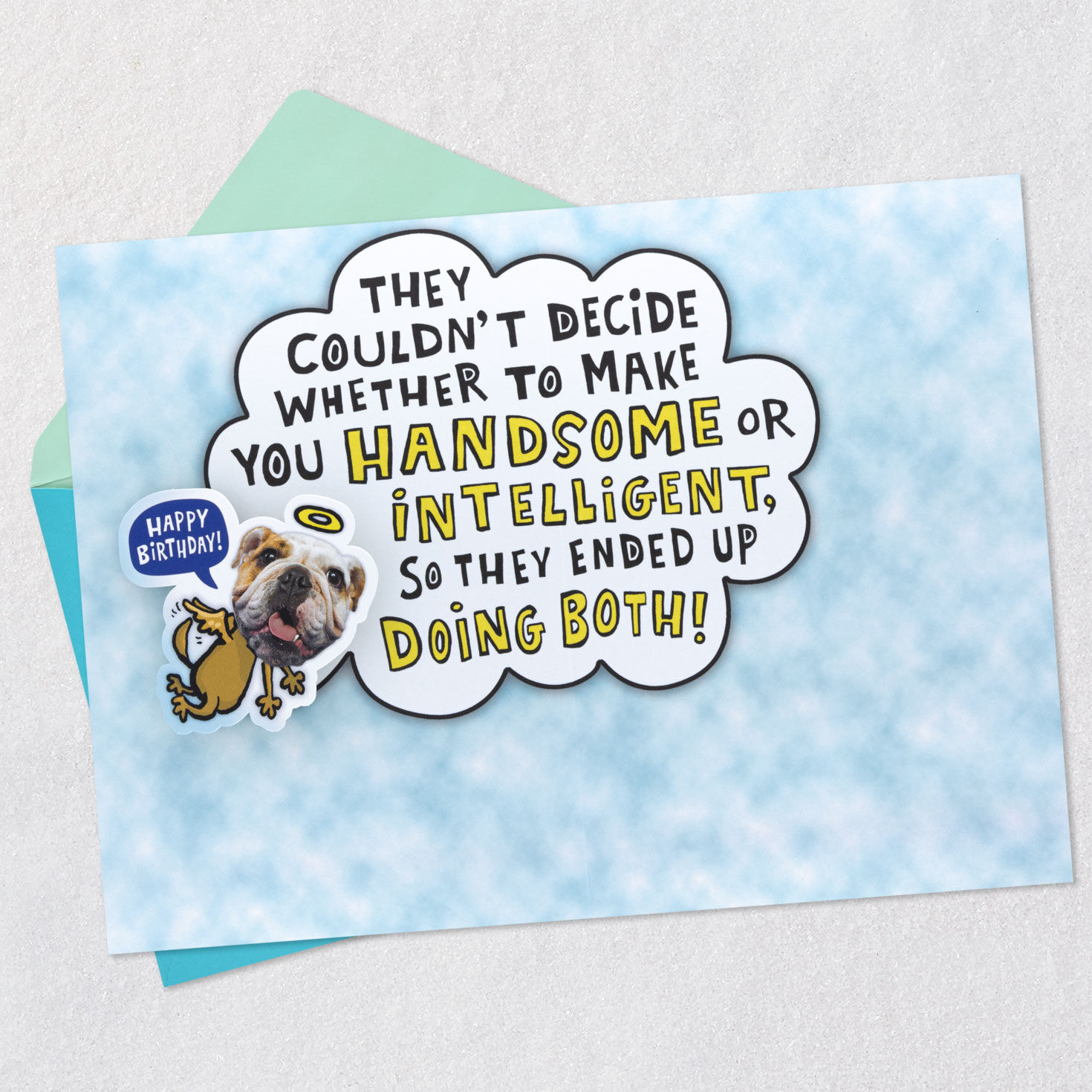 Dog Angels Birthday Card for Grandson Open card with envelope image number 2