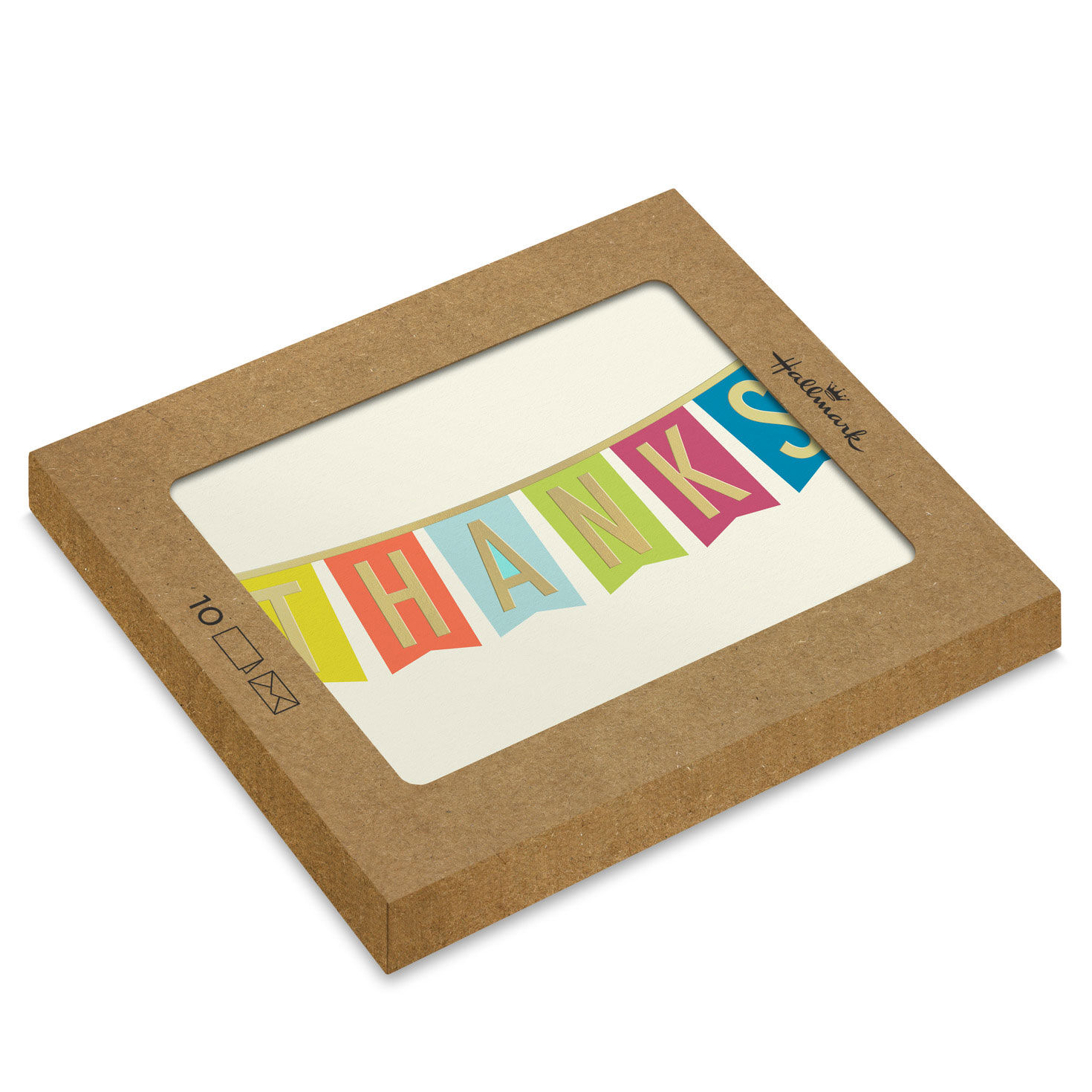Colorful Pennant Banner Blank Thank You Notes, Pack of 10