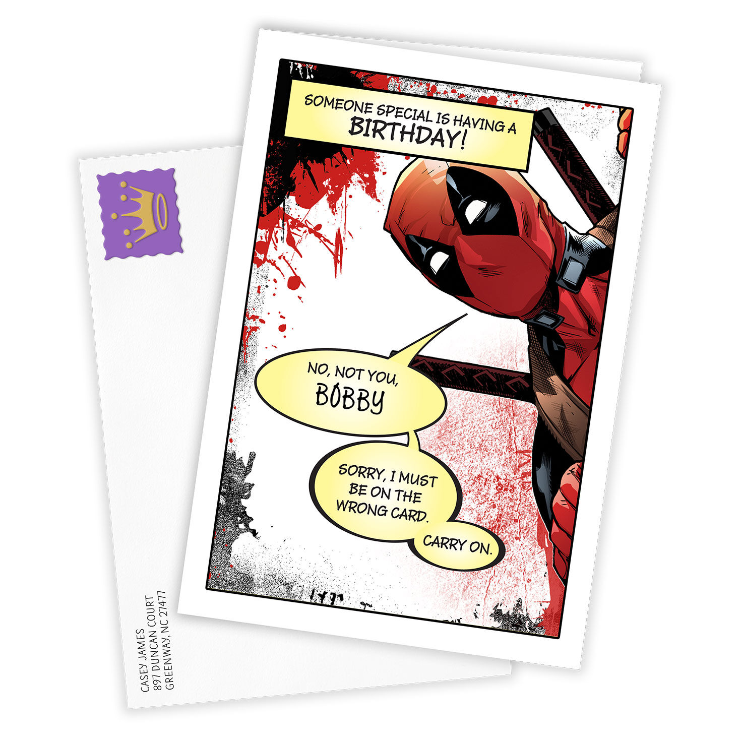 Marvel Deadpool Custom Birthday Card, , large image number 2