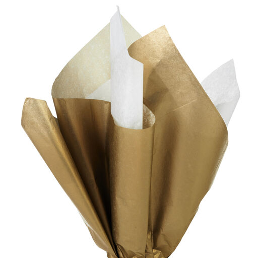 White and Gold 2-Pack Tissue Paper, 6 sheets, 