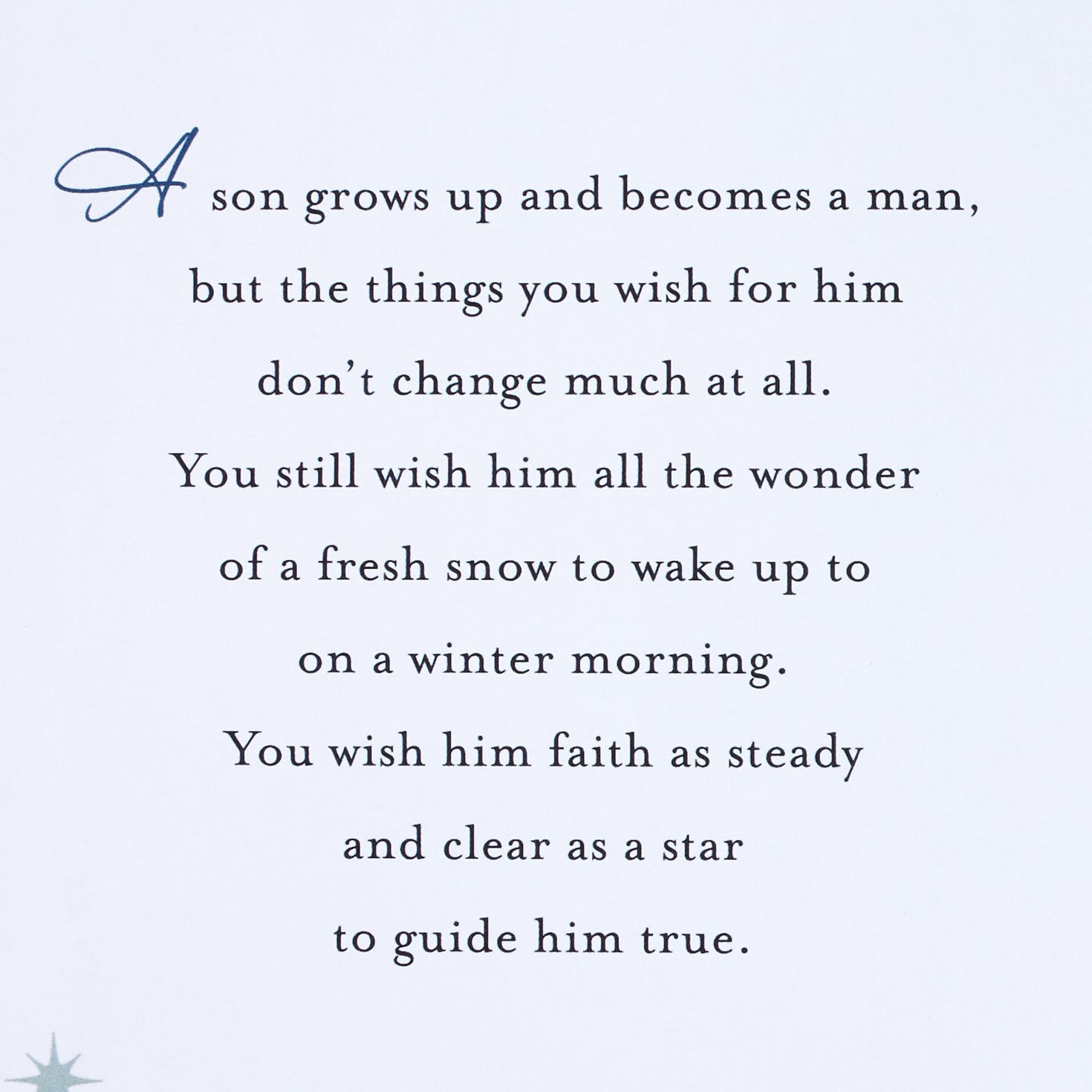 Elegant Gold Snowflake Christmas Card for Son Sentiment image number 2