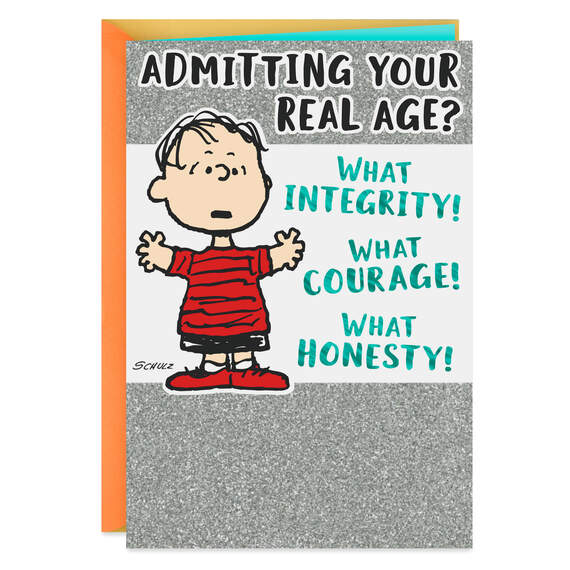 Peanuts® Linus Admitting Your Age Birthday Card, , large image number 1