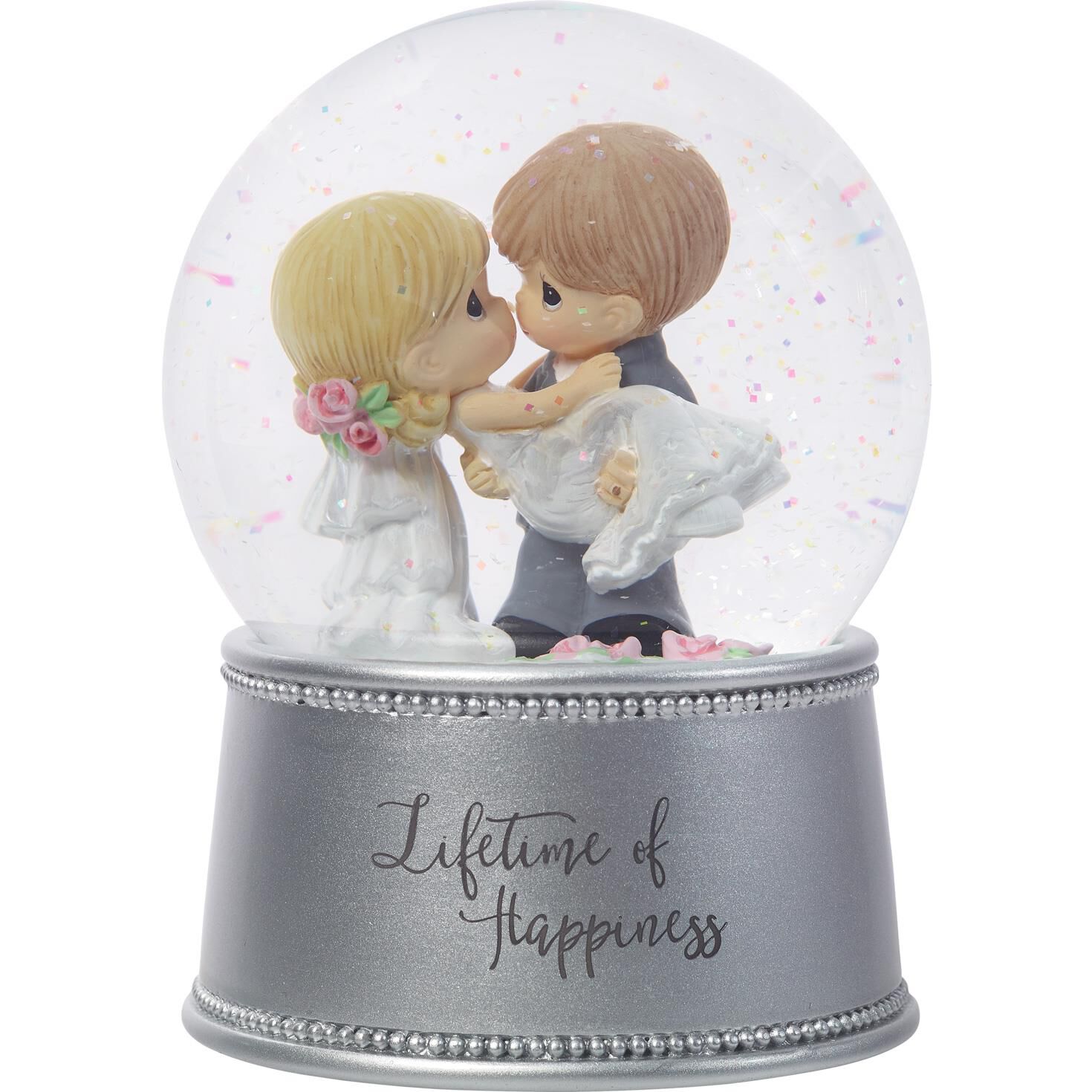 Precious Moments Lifetime Of Happiness Musical Snow Globe Snow