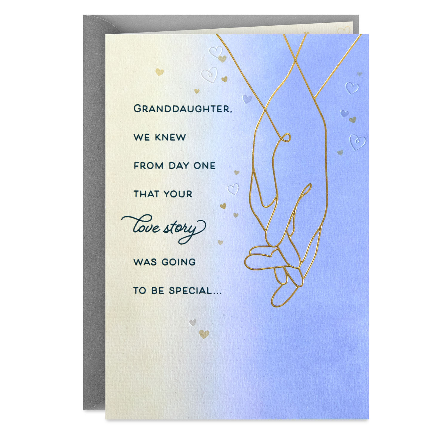 Celebrating Your Love Story Anniversary Card for Granddaughter and Spouse