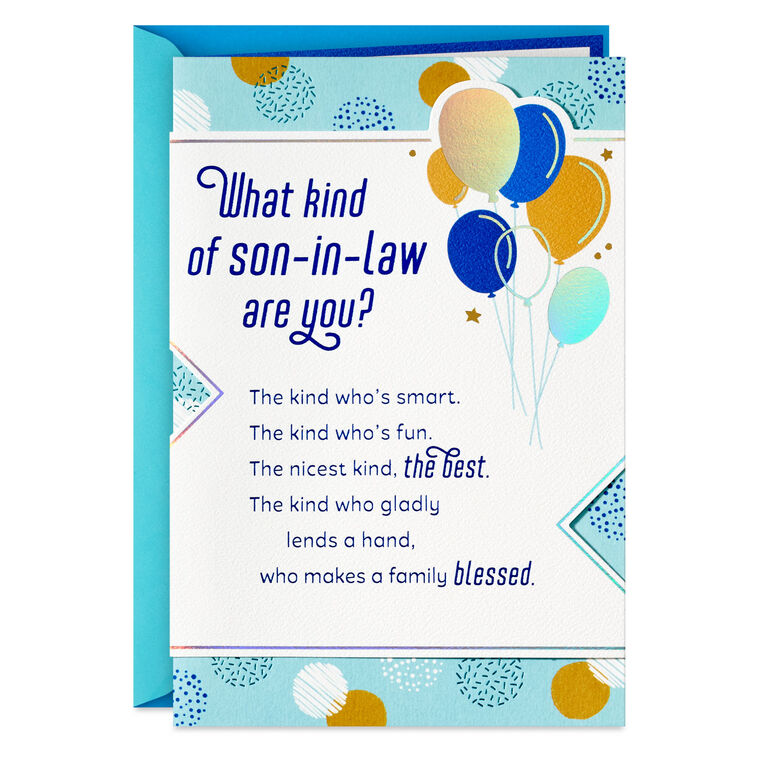 Loved Just Like a Son Birthday Card for Son-in-Law