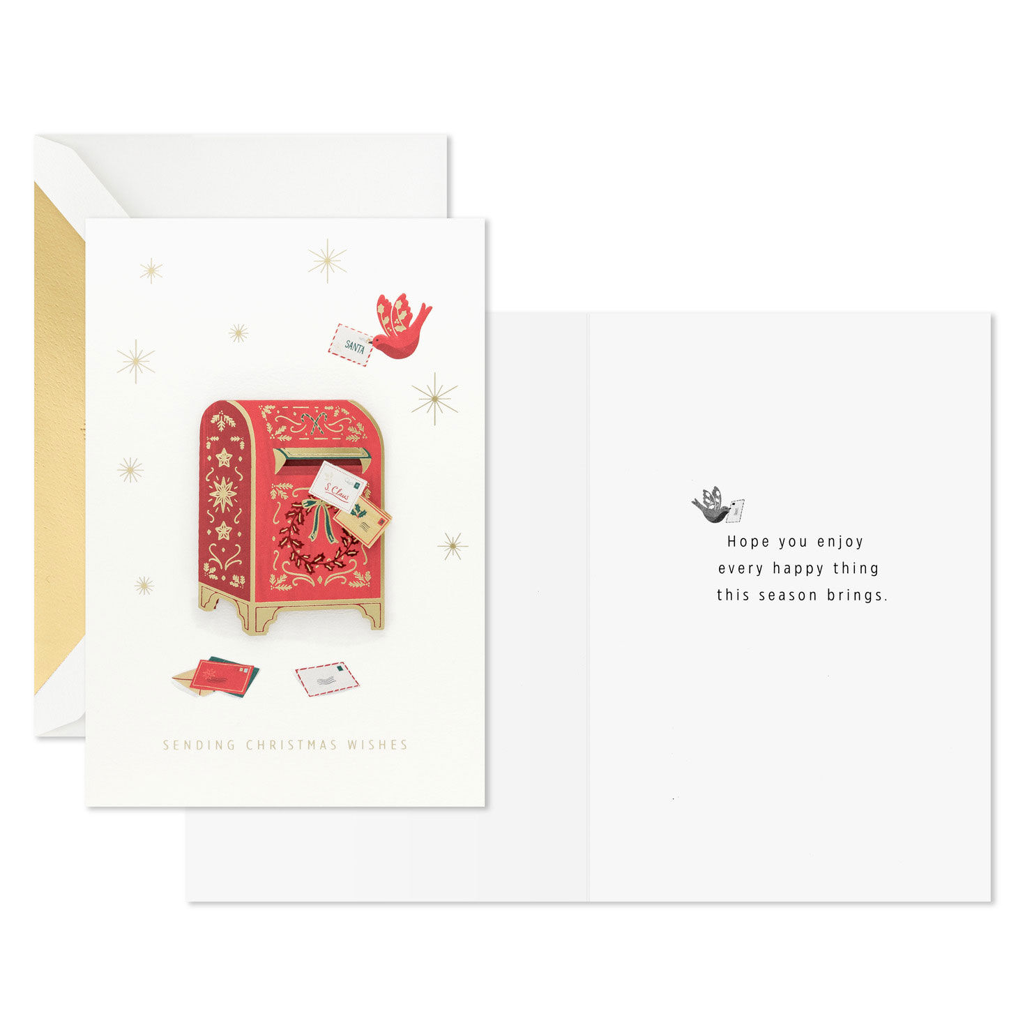 Red Vintage Post Office Box Boxed Christmas Cards Card Front with Sentiment image number 3