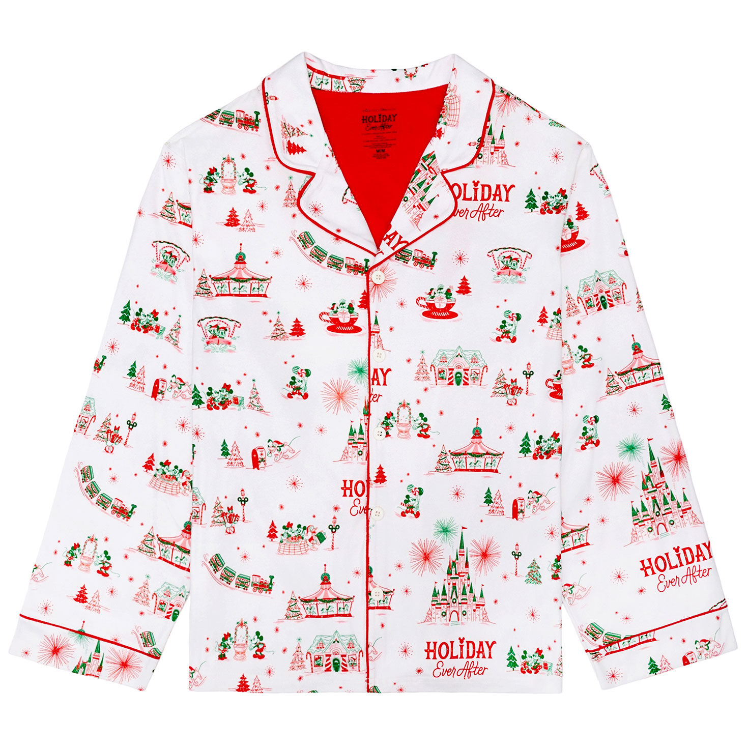 Pink Green Disney Pattern Pajamas Front top image number 3