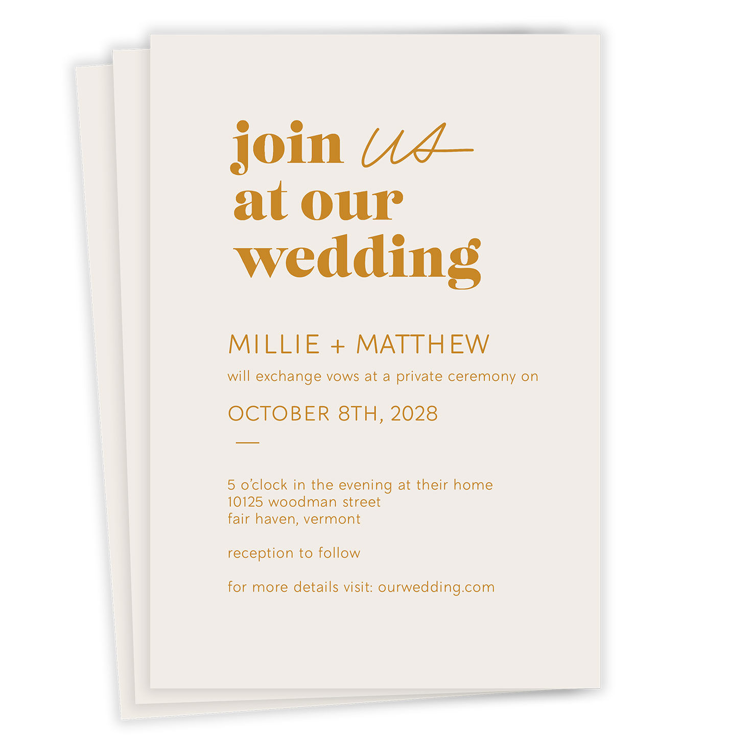 Join Us Modern Minimal Wedding Invitation