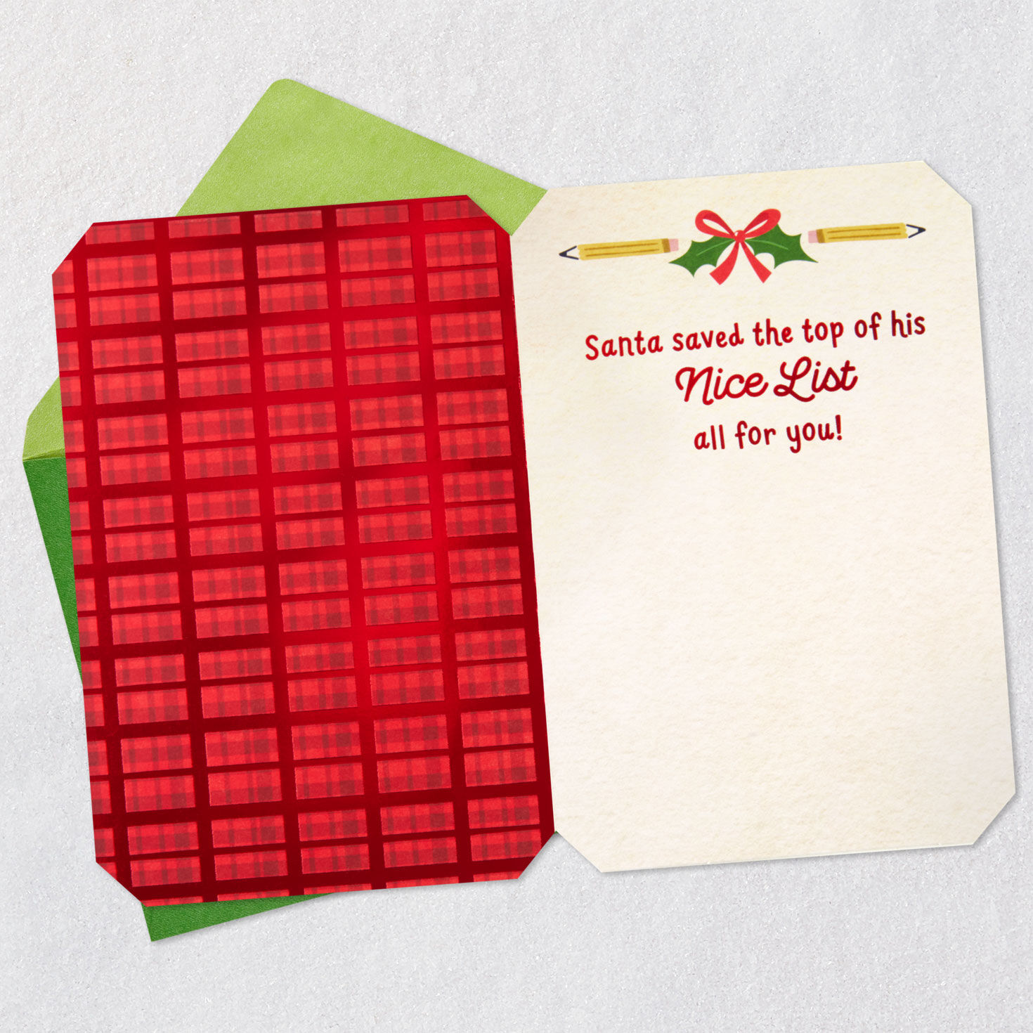 Santa Mickey Mouse Christmas Card for Teacher From Kids Open card with envelope image number 3