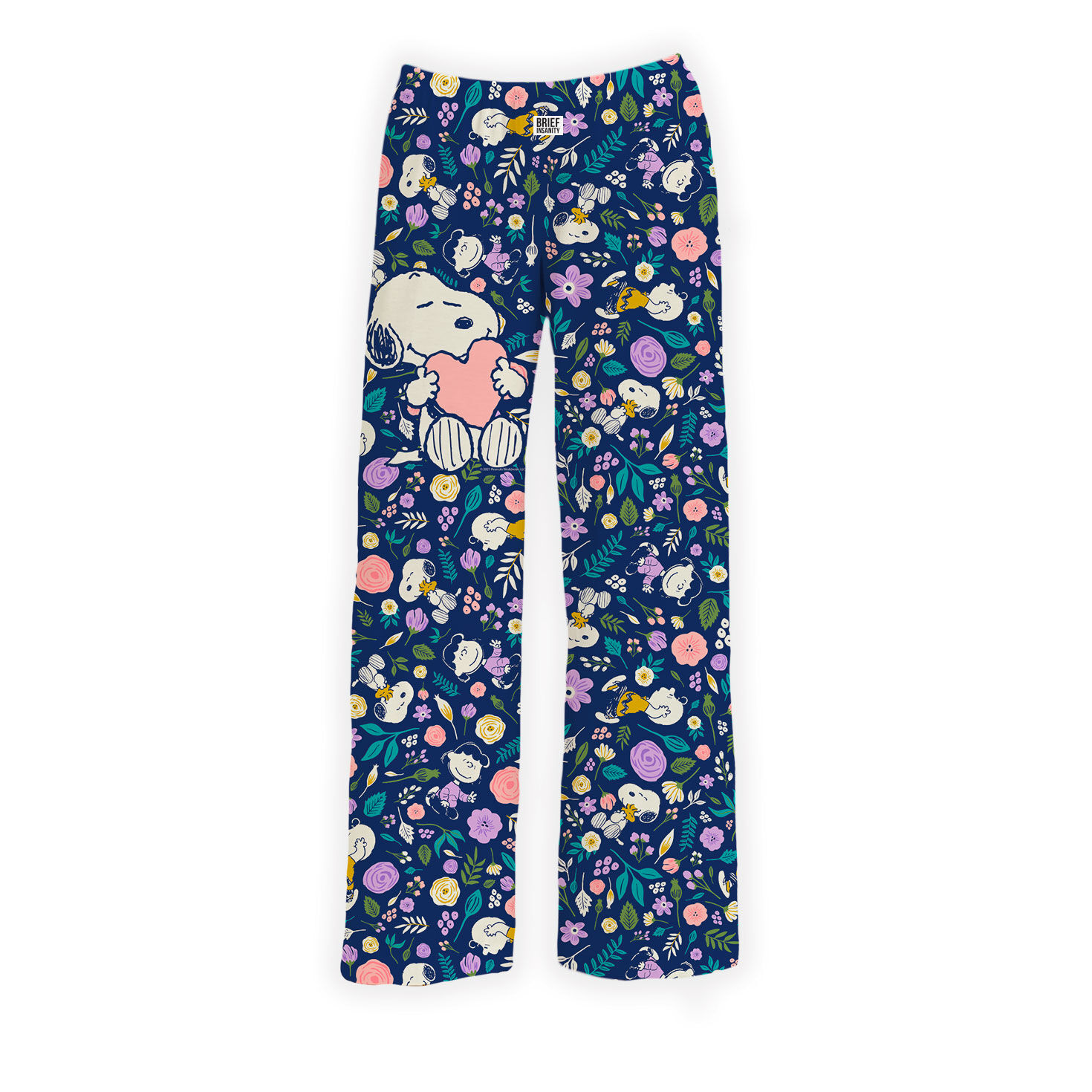 Brief Insanity Snoopy Navy Floral Lounge Pants, Medium