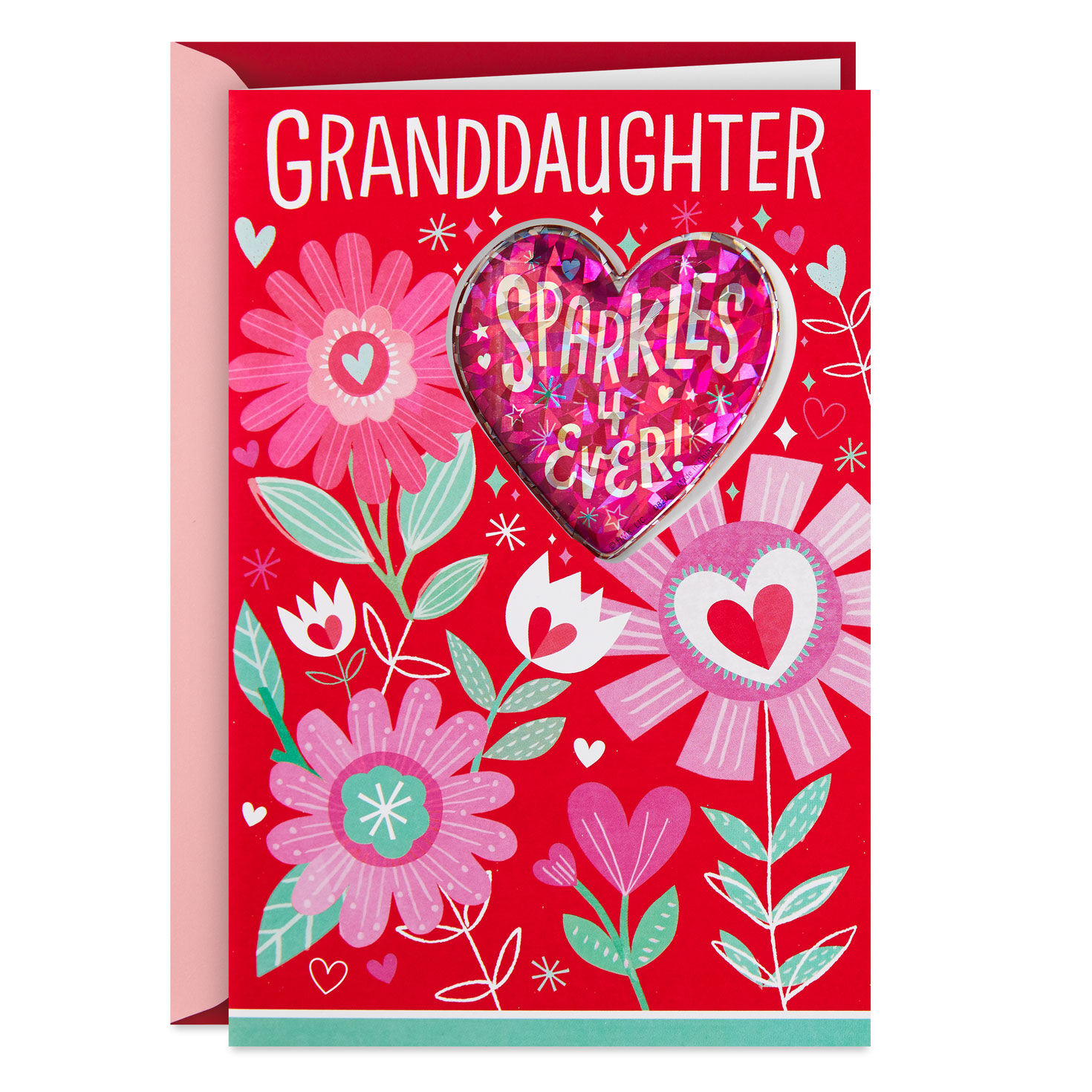 Sparkles Forever Granddaughter Valentine's Day Card With Sticker