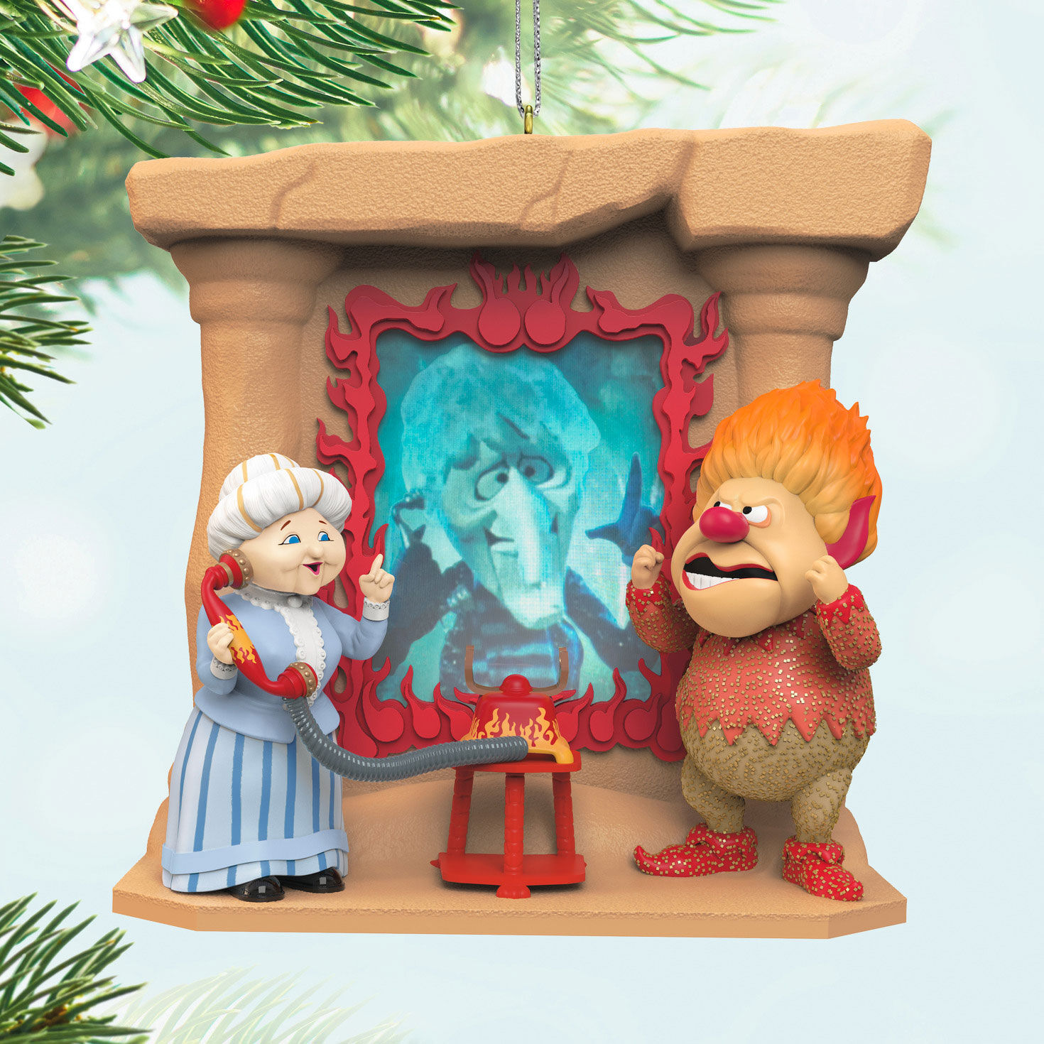 Mrs. Claus Heat Miser Snow Miser Keepsake Ornament hanging on tree image number 2