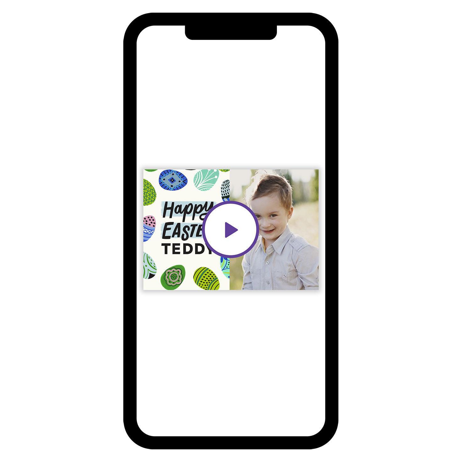 Personalized Colorful Eggs Happy Easter Photo Card  image number 1