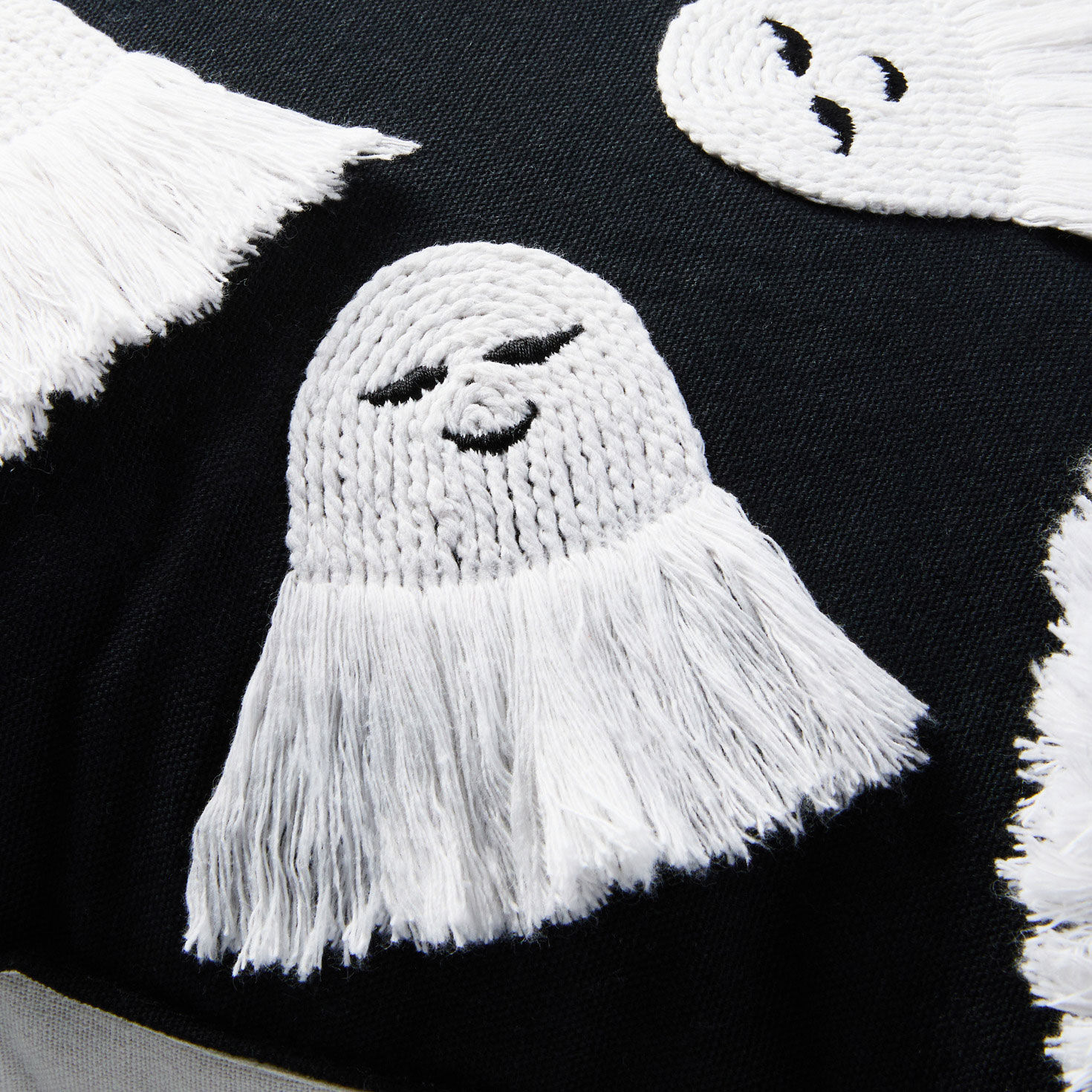 Fringe Ghosts Halloween Pillow ghost detail image number 3