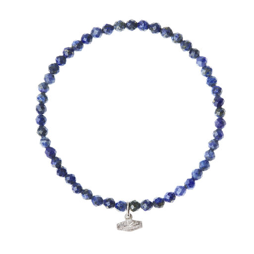 Mini Faceted Lapis Beaded Stacking Bracelet, 