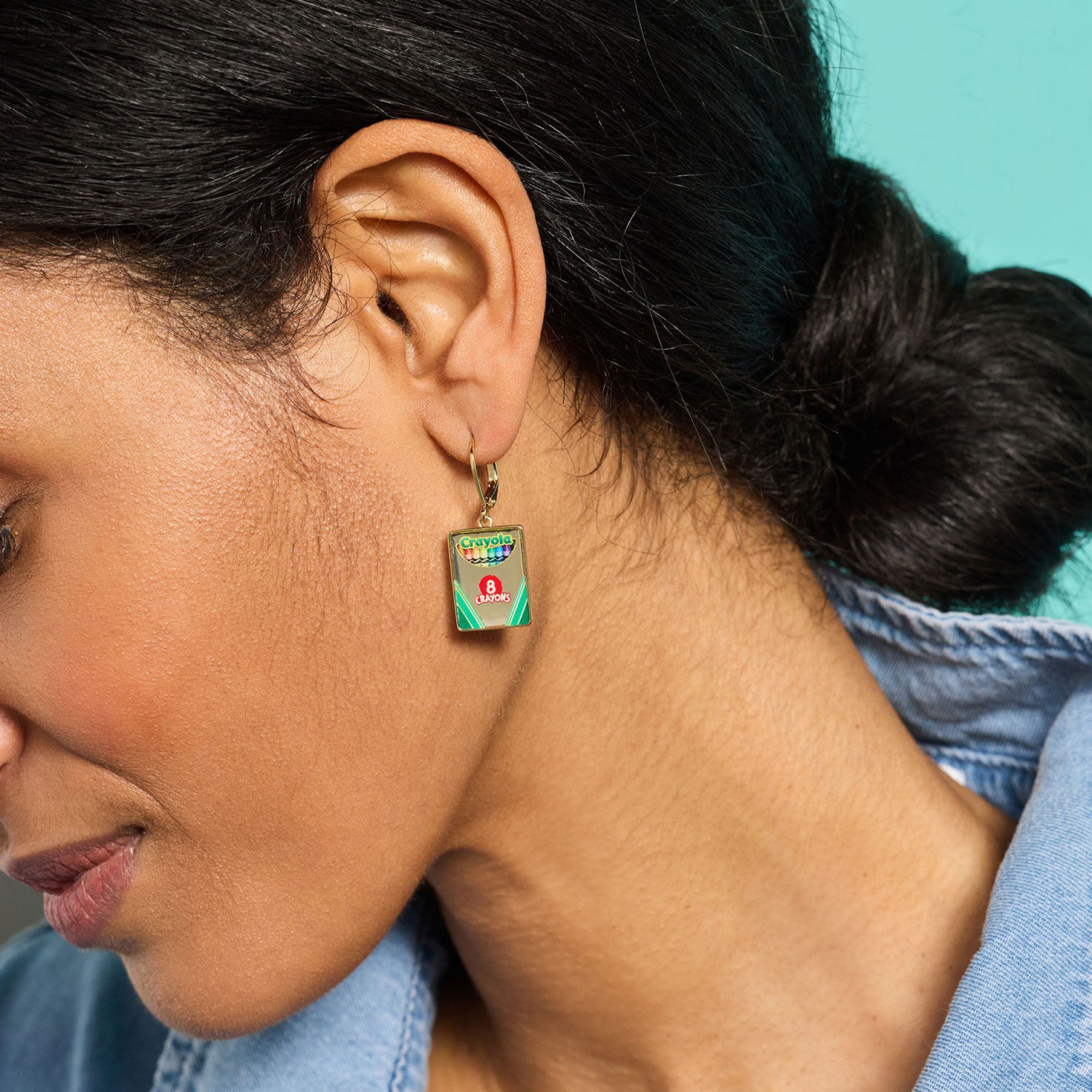 Alex And Ani Crayola 'To Teach Is To Color A Life Forever' Crayon Box Earrings in use image number 2