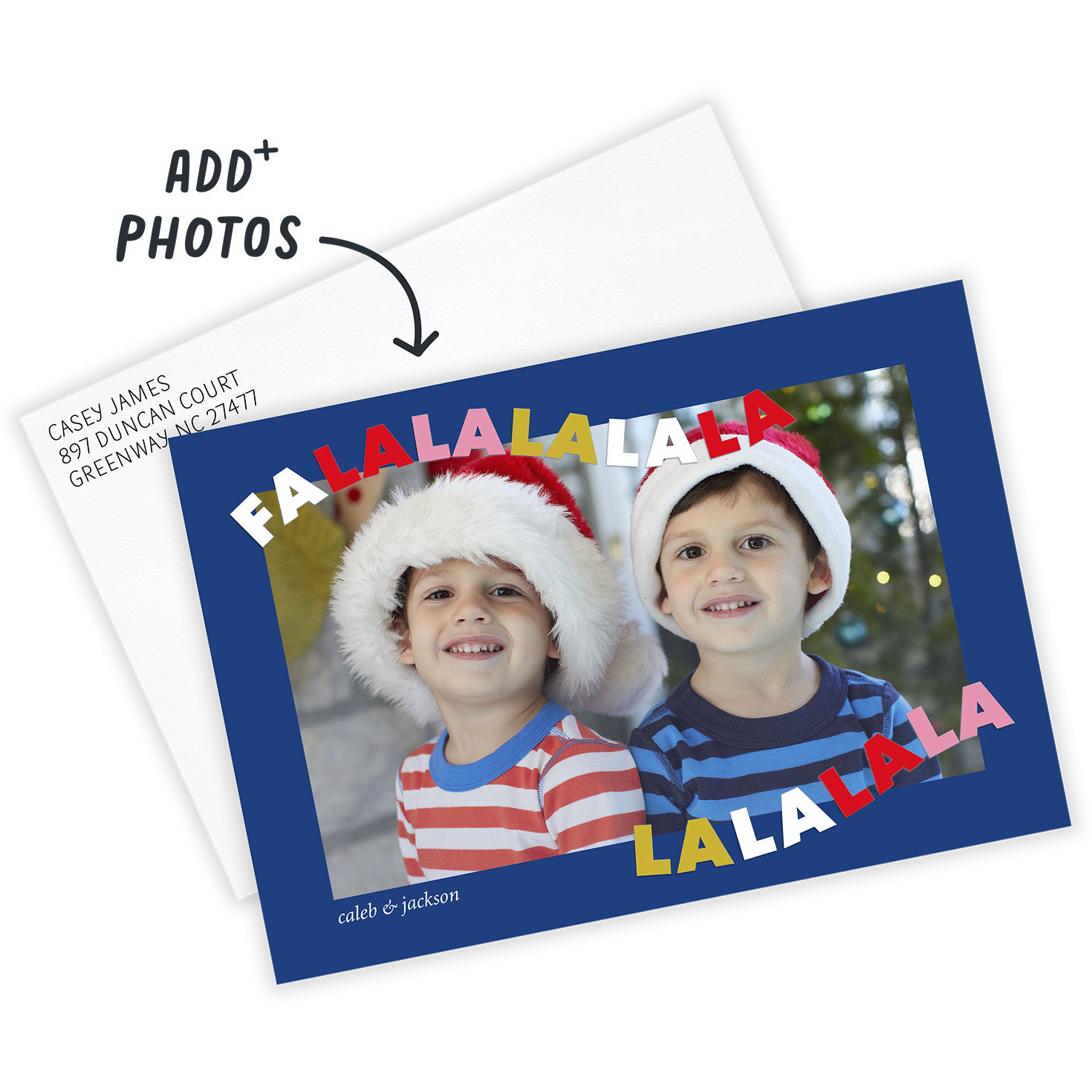 Falalala Fun Flat Christmas Photo Card, , large image number 2