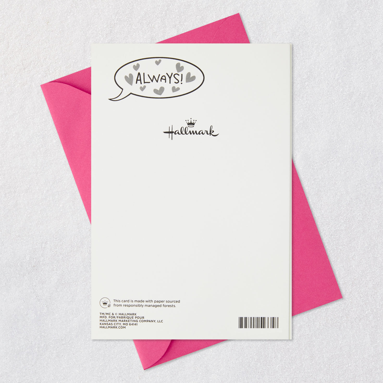 Cute Animal Couple Pop-Up Mother's Day Card for Wife Card Back with Envelope image number 7