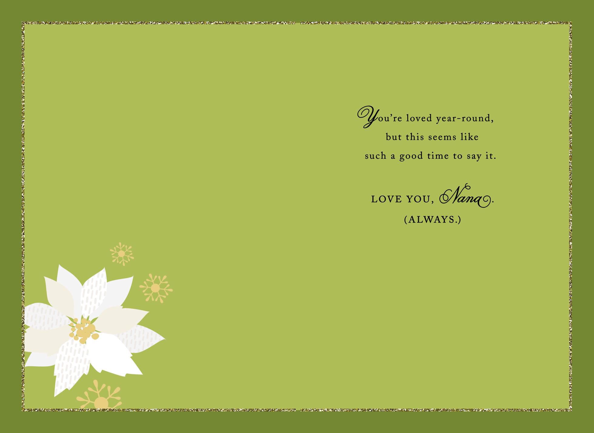 Colorful Poinsettias Christmas Card for Nana