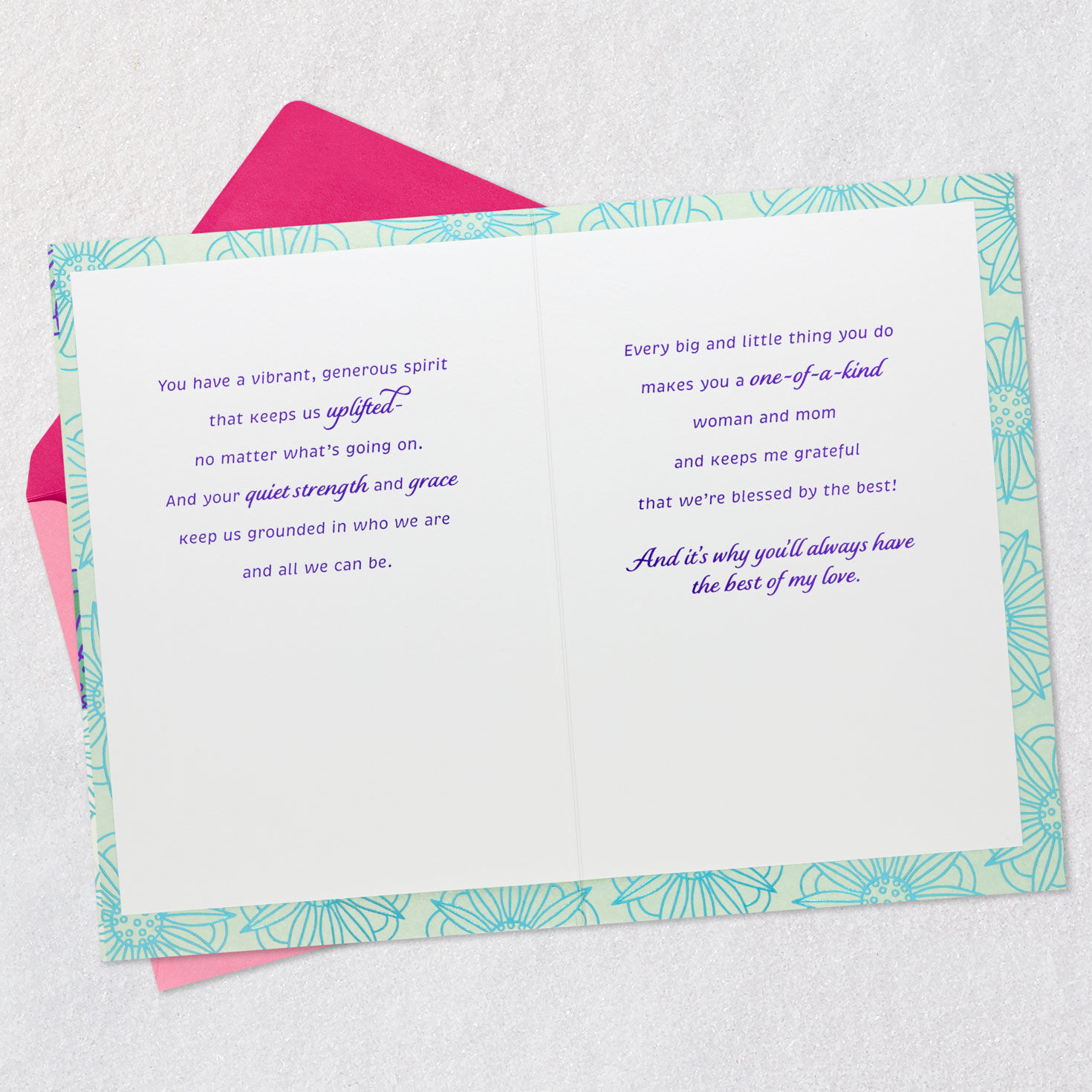 Black Woman in Floral Dress Romantic Mother's Day Card Open card with envelope image number 4