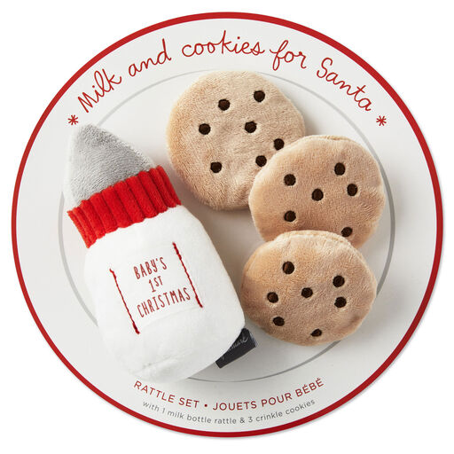Baby's First Christmas Milk and Cookies Rattle Set, Set of 4, 
