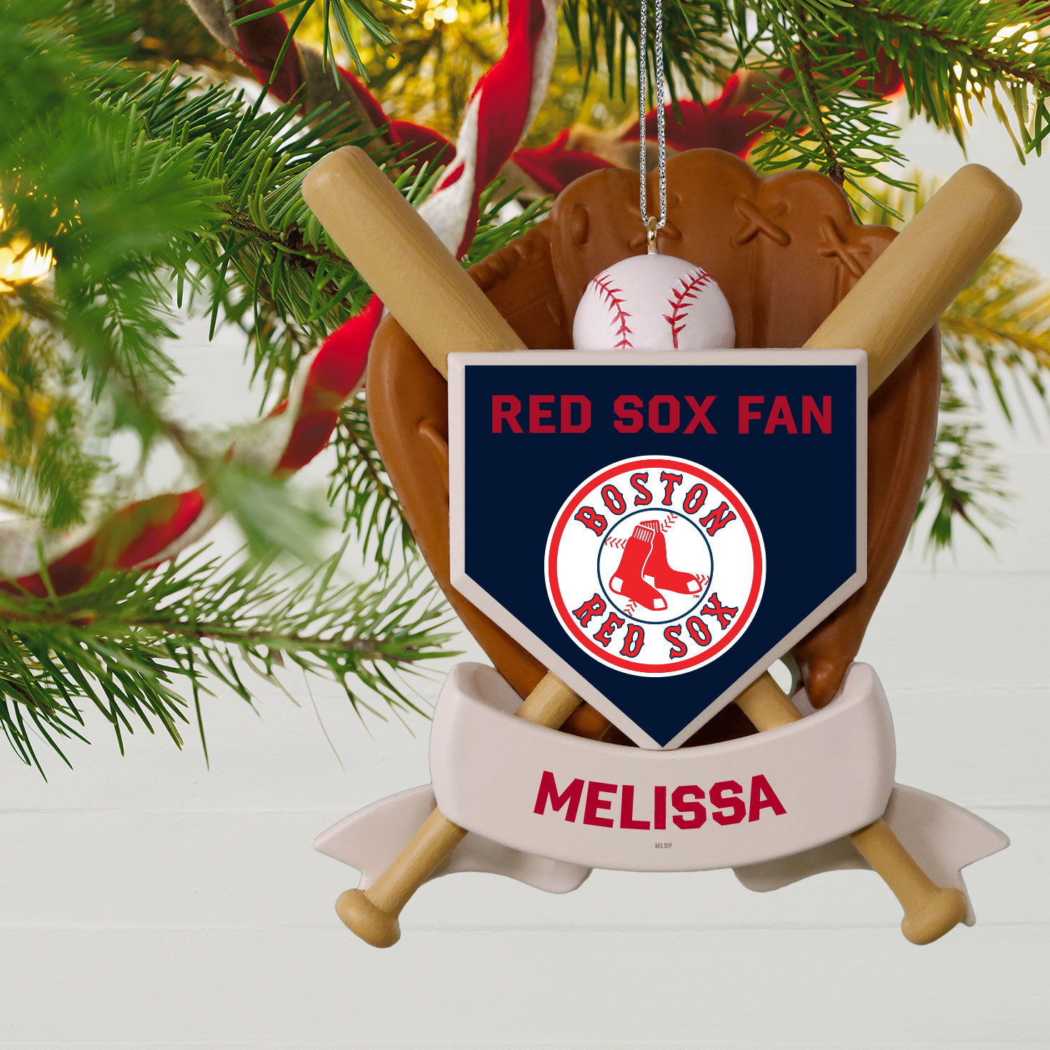 MLB Boston Red Sox™ Baseball Personalized Ornament
