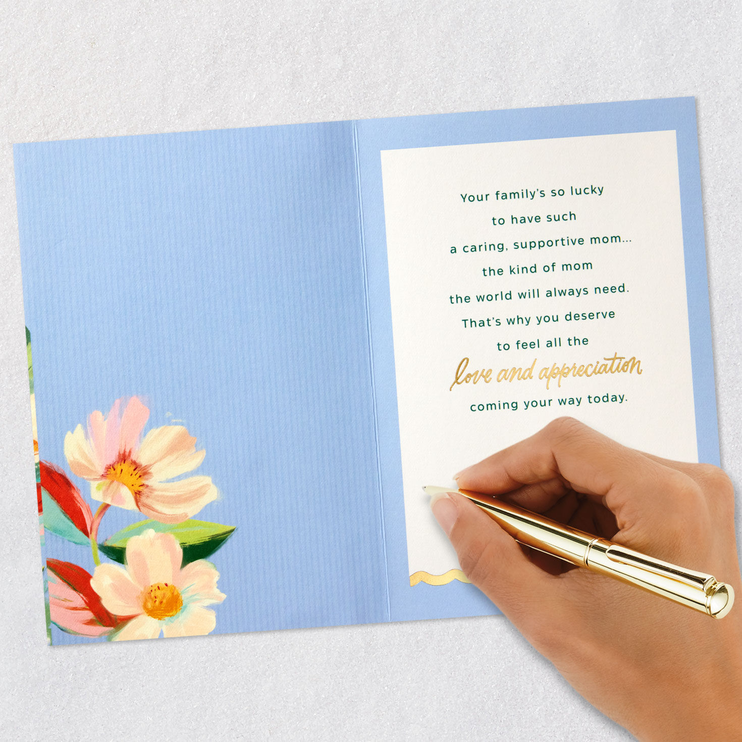 Painted Flowers Happy Mother's Day Card Signing card image number 6