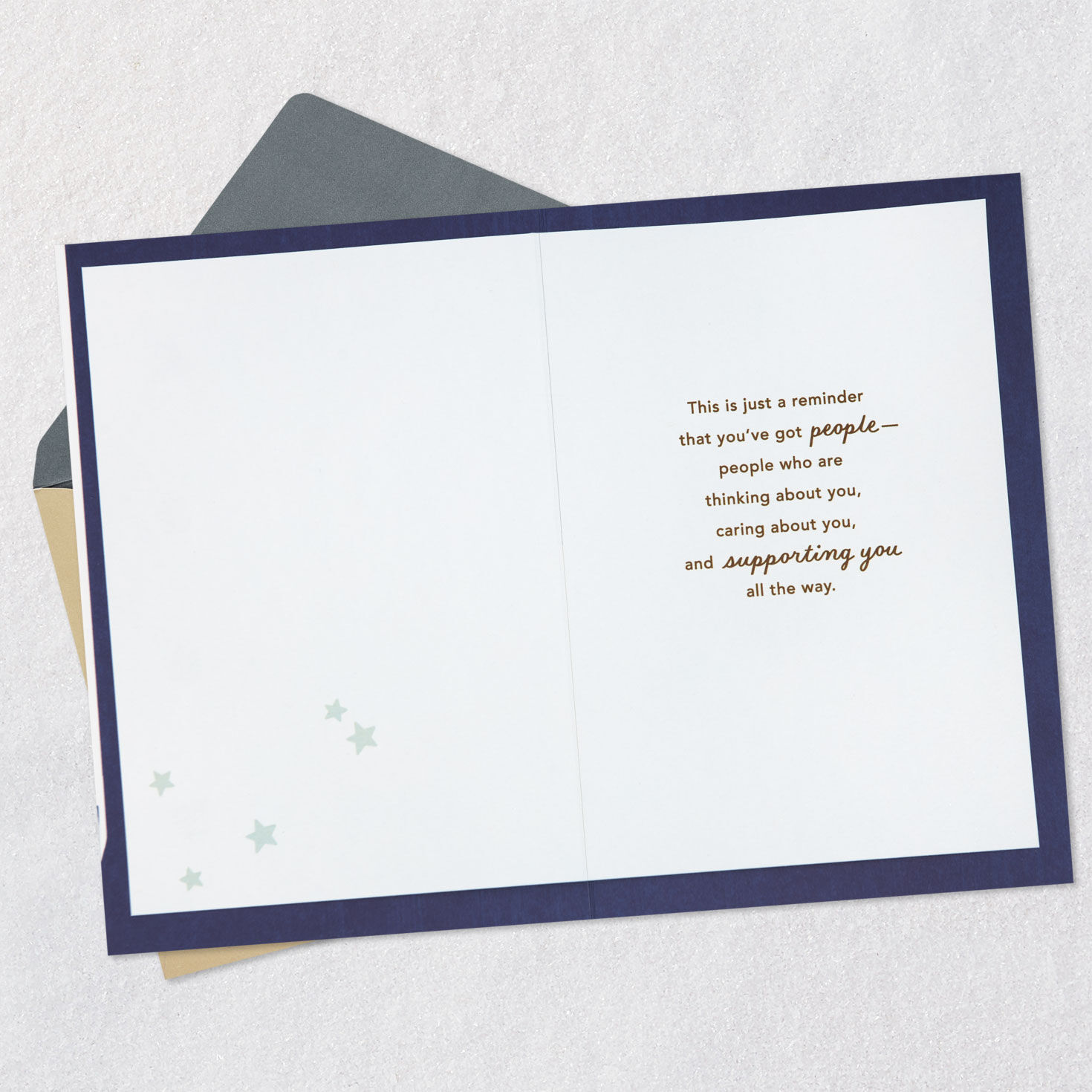 Praying for You Stars Military Appreciation Card Open card with envelope image number 3