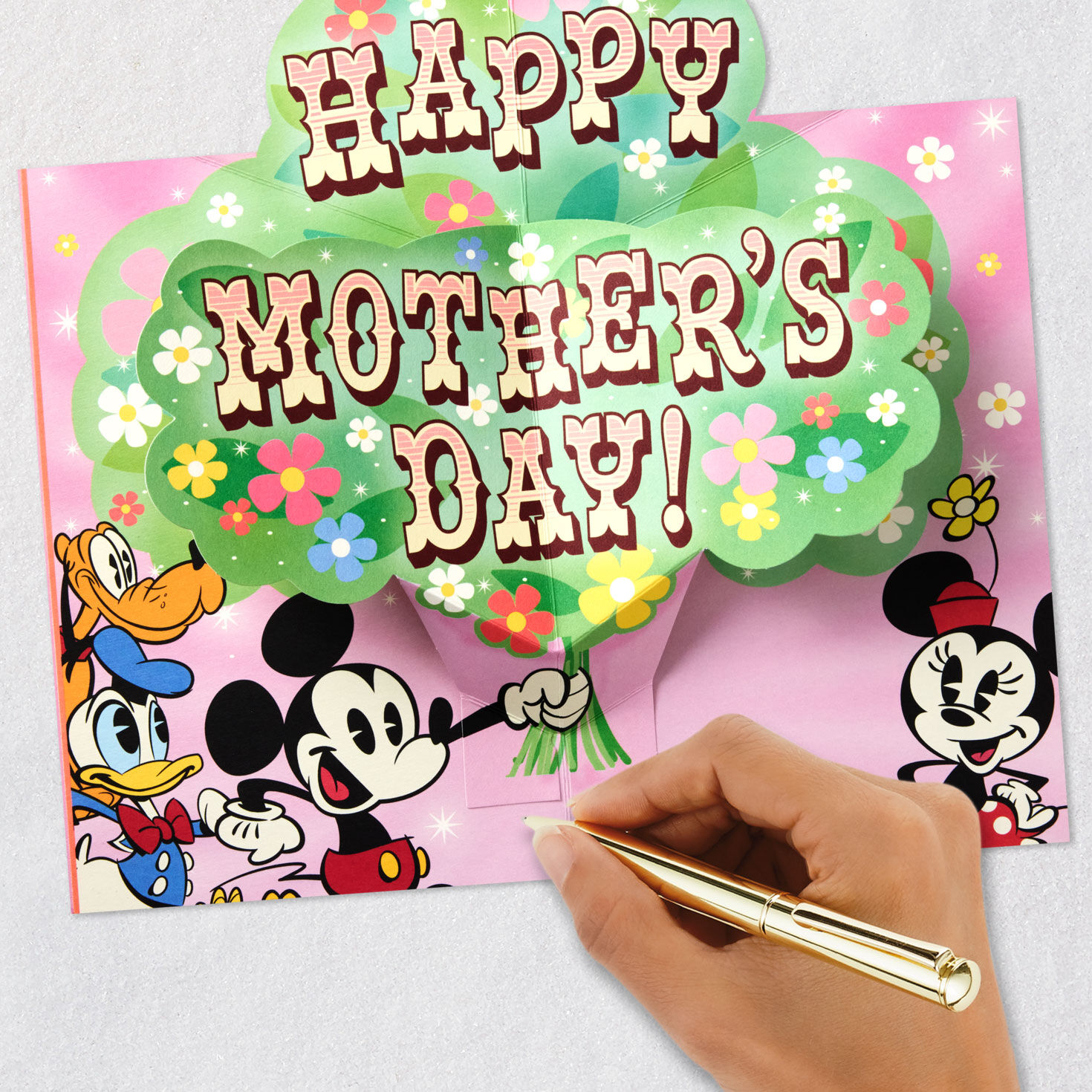 Pink Disney Minnie Mouse Pop-Up Mother's Day Card Signing card image number 7