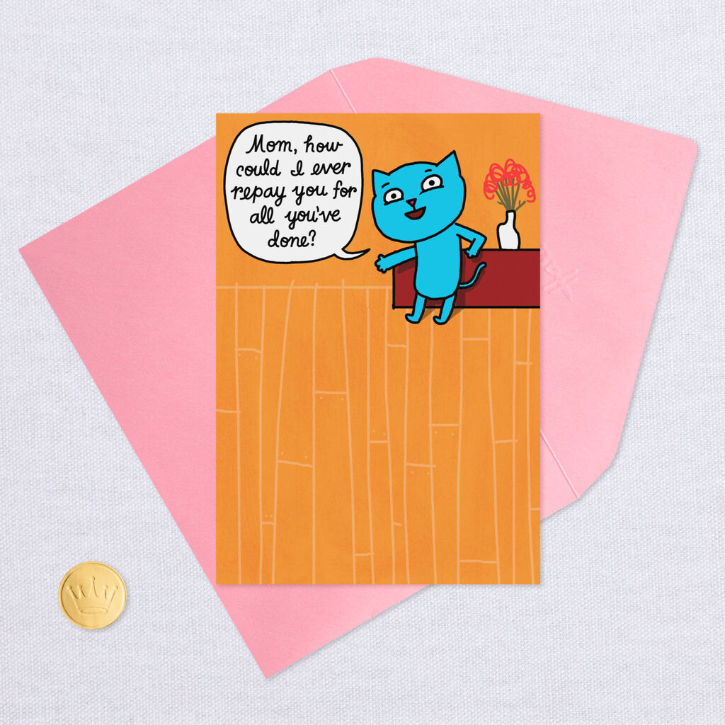 Cartoon Cat Word Balloon Funny Mother S Day Card Greeting Cards