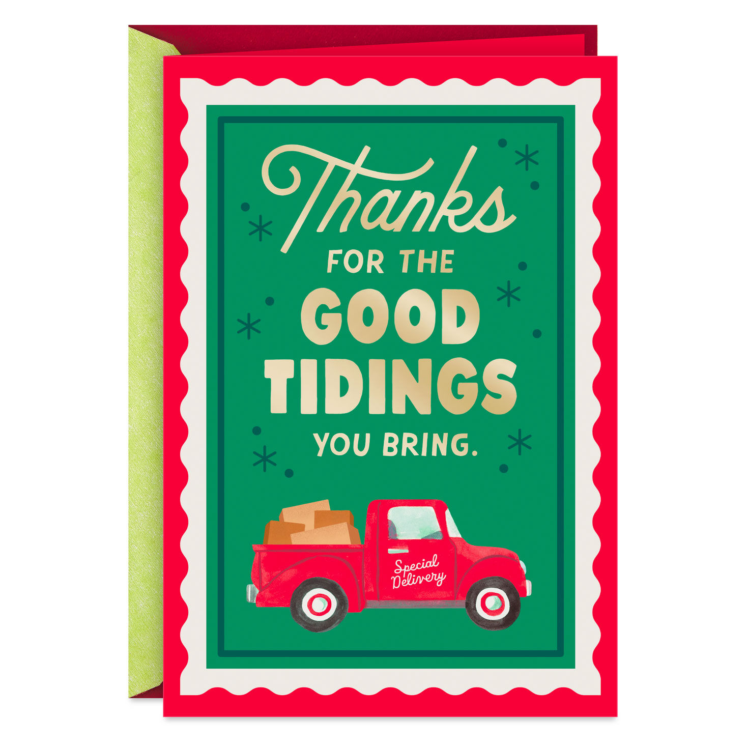 Thanks for the Good Tidings You Bring Christmas Card for Mail Carrier