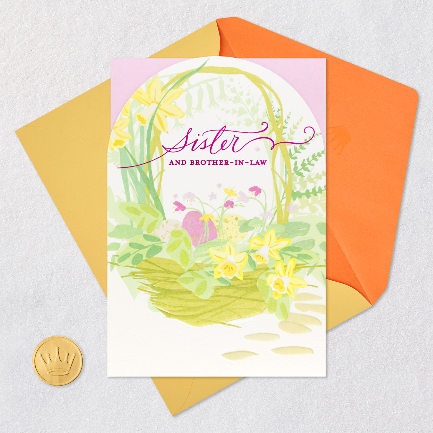 Rustic Basket Easter Card for Sister and Brother-in-Law signing card image number 6