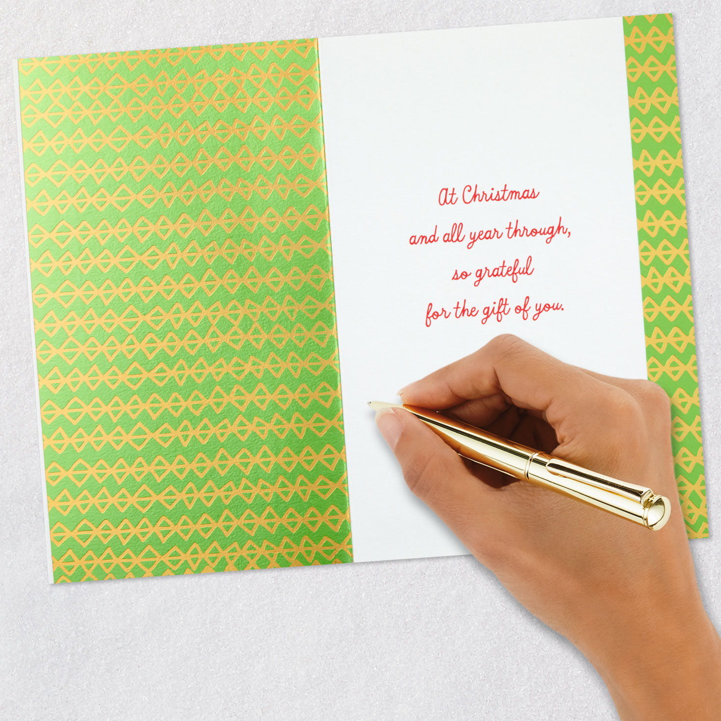 Red Letters and Lime Green Christmas Card Signing card image number 6