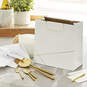 White With Gold Large Square Gift Bag, 10.4", , large image number 2