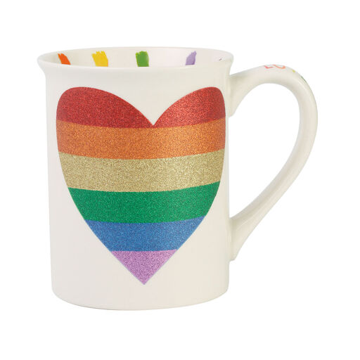 Our Name Is Mud Rainbow Glitter Heart Mug, 16 oz., 